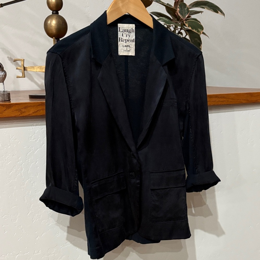 Laugh Cry Repeat Women's Elegant Black Blazer